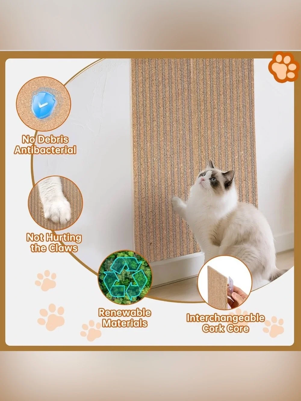 Natural Cork cat Scratch pad for Cats-cat Scratching Posts-cat scratchers for In